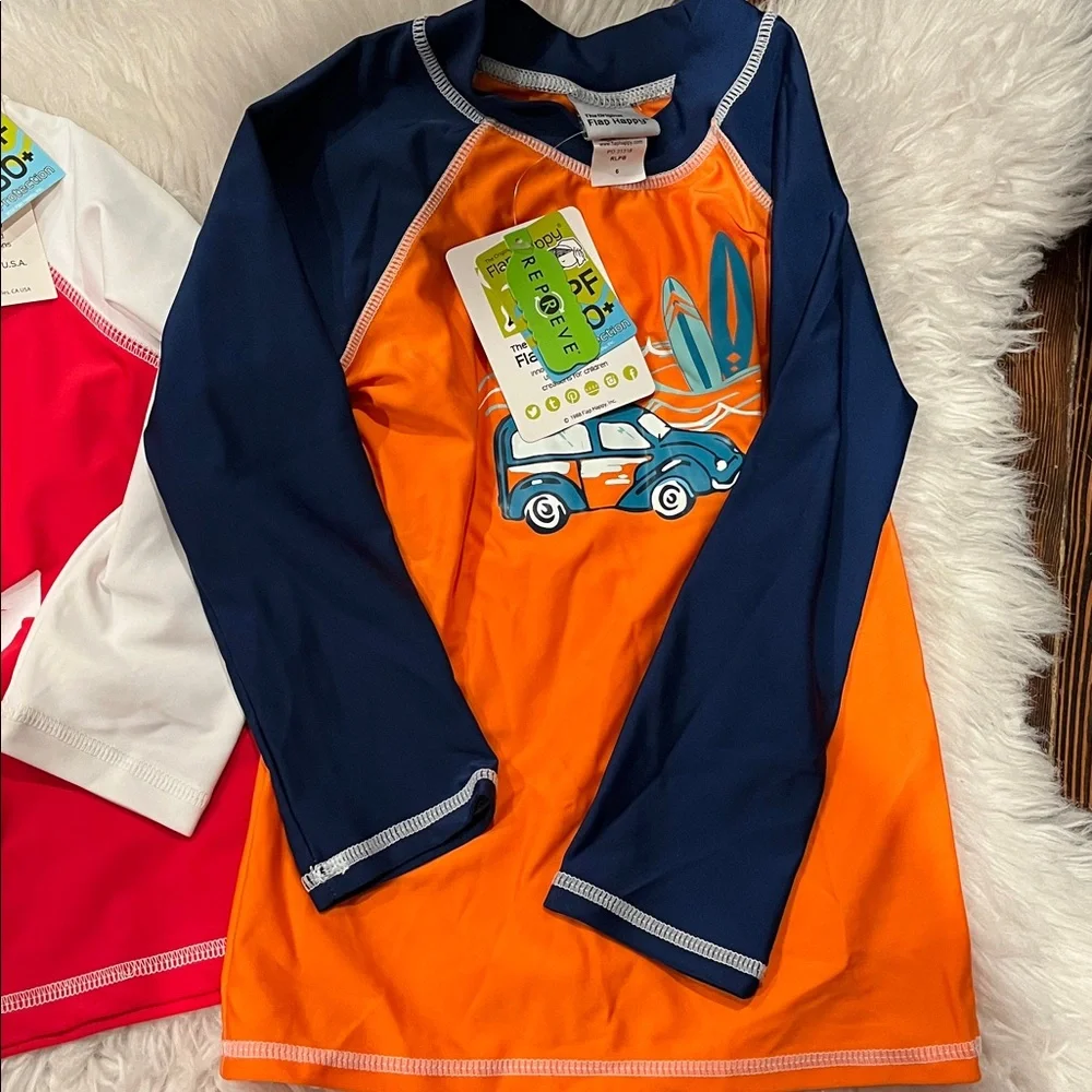 The original Flap happy Kids' Anchor and Car Rash Guard BOY Set